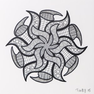 Mandala E, 20x20cm 2016. Pris 400 kr.