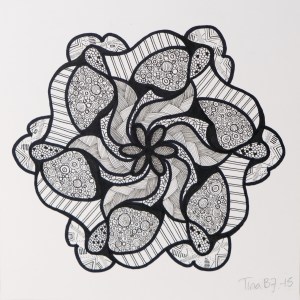 Mandala D, 20x20cm 2016. Pris 400 kr.