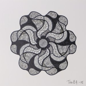 Mandala F, 20x20cm 2016. Pris 400 kr.