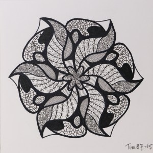 Mandala C, 20x20cm 2016. Pris 400 kr.